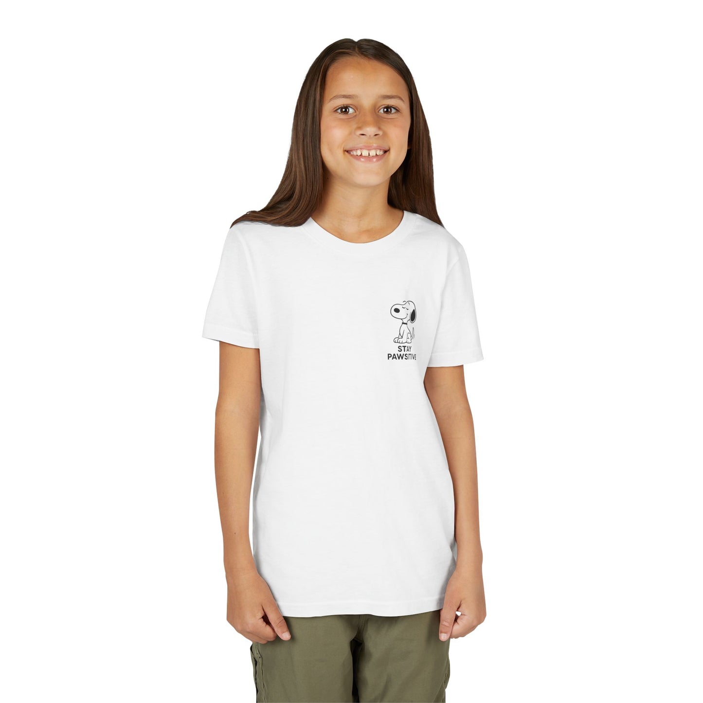 Youth Short Sleeve Tee - Stay Paw-sitive, Kids T-Shirt, Funny Animal Tee, Gift for Pet Lovers, Birthday Party Wear, Cute Summer Top