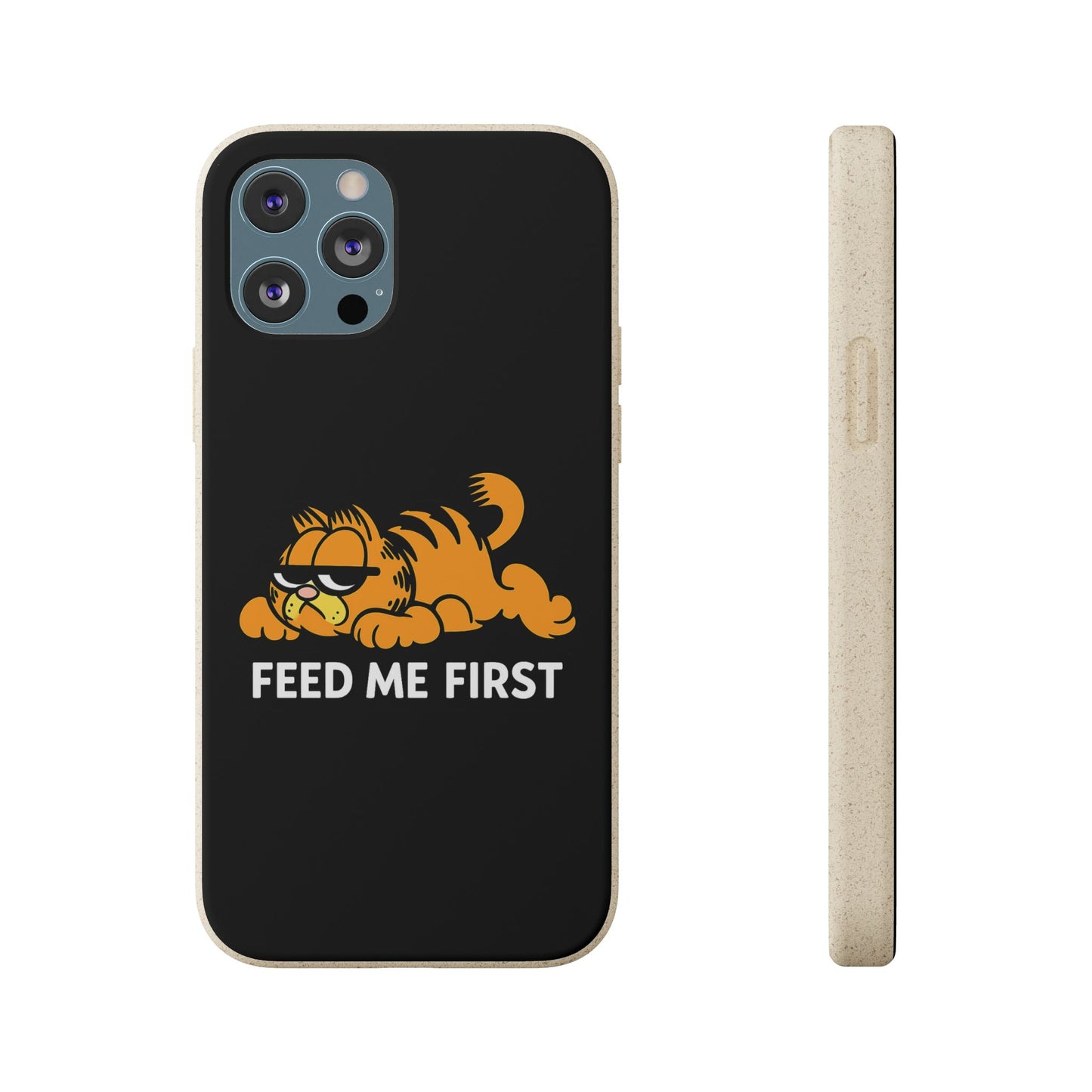 Biodegradable Phone Cases with 'Feed Me First' Design, Eco-Friendly Accessories, Cat Lovers Gift, Funny Phone Supply, Sustainable Case