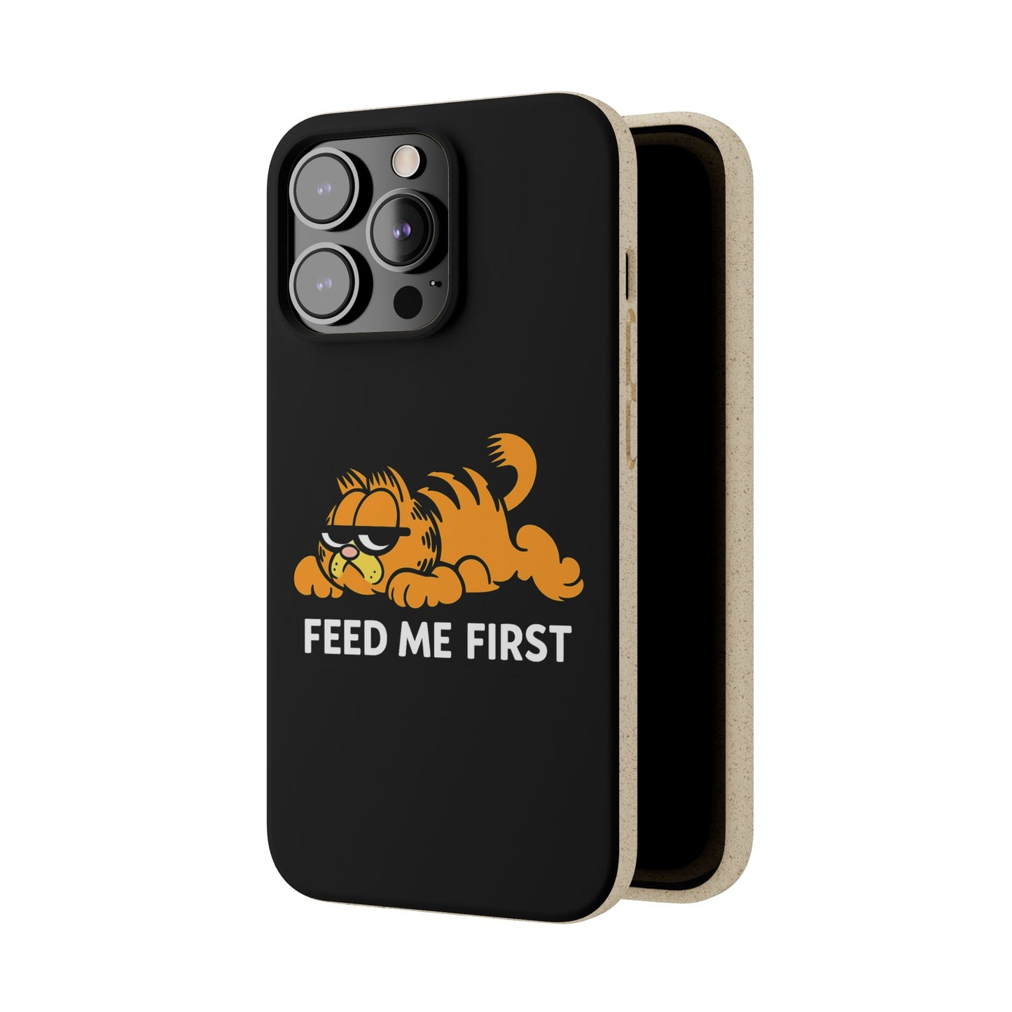Biodegradable Phone Cases with 'Feed Me First' Design, Eco-Friendly Accessories, Cat Lovers Gift, Funny Phone Supply, Sustainable Case