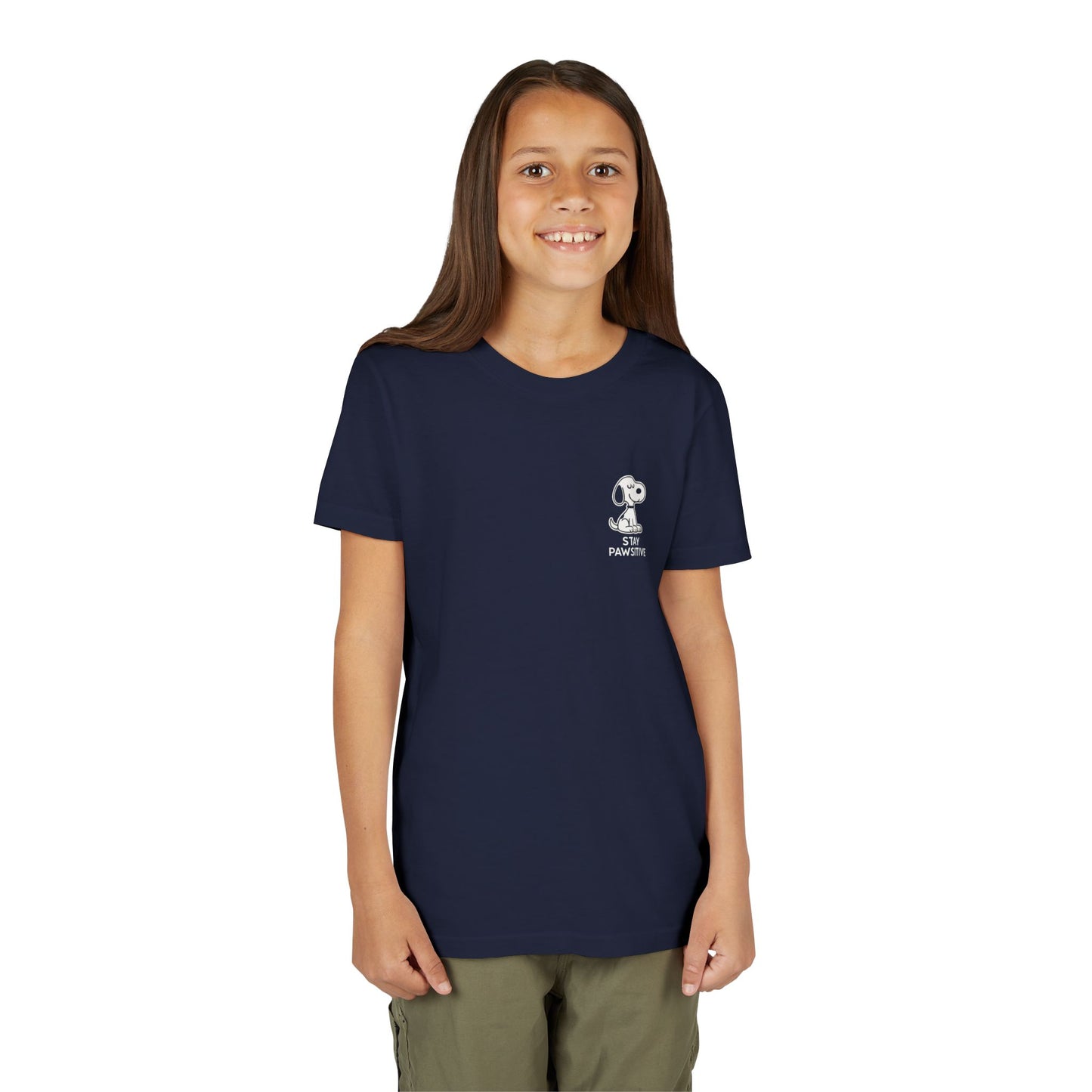 Youth Short Sleeve Tee with Stay Positive Design, Cool Kids Shirt, Motivational Gift, Back to School Outfit, Trendy Graphic Tee