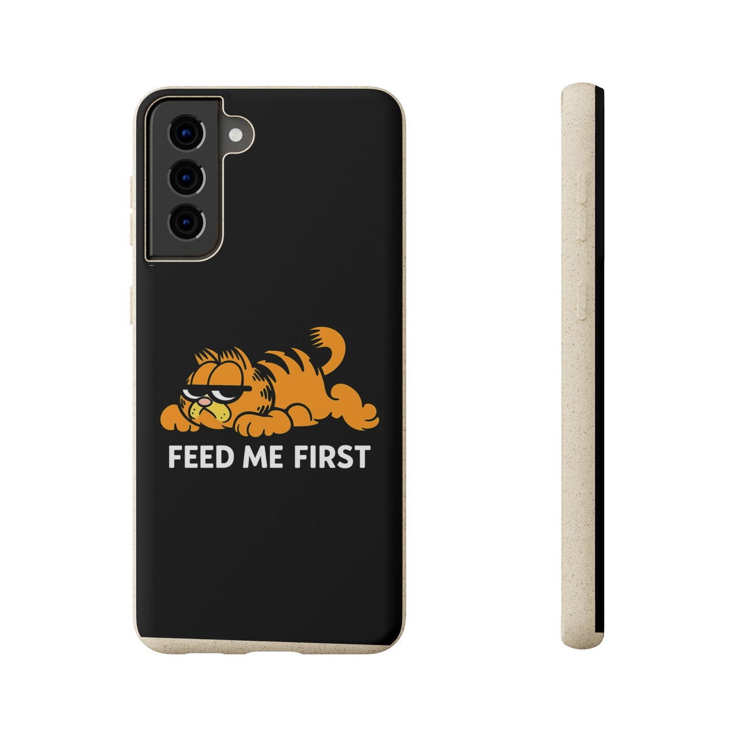 Biodegradable Phone Cases with 'Feed Me First' Design, Eco-Friendly Accessories, Cat Lovers Gift, Funny Phone Supply, Sustainable Case