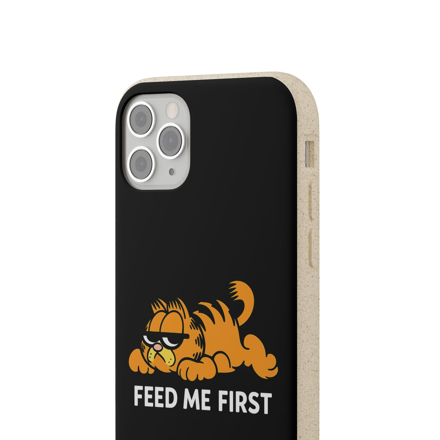 Biodegradable Phone Cases with 'Feed Me First' Design, Eco-Friendly Accessories, Cat Lovers Gift, Funny Phone Supply, Sustainable Case