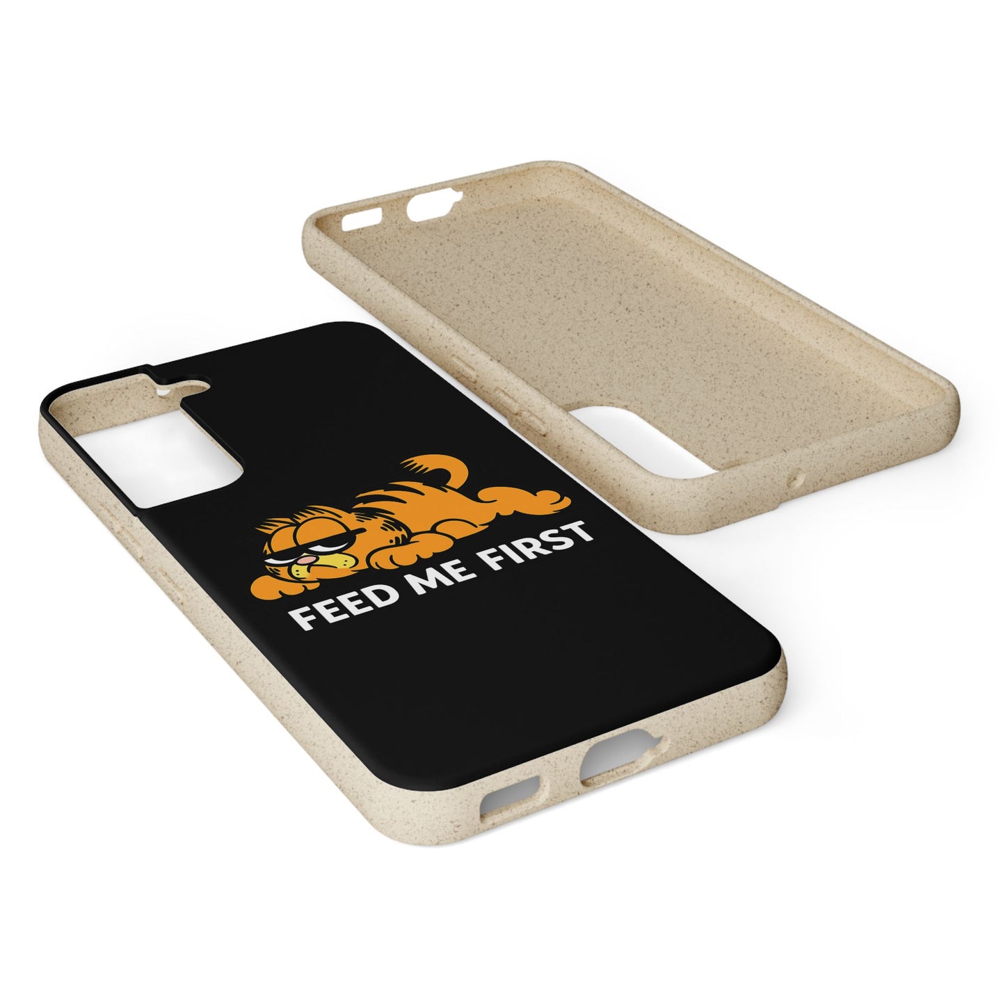 Biodegradable Phone Cases with 'Feed Me First' Design, Eco-Friendly Accessories, Cat Lovers Gift, Funny Phone Supply, Sustainable Case