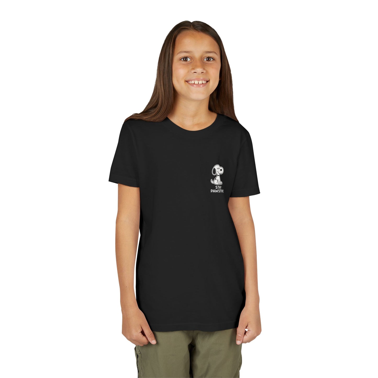 Youth Short Sleeve Tee with Stay Positive Design, Cool Kids Shirt, Motivational Gift, Back to School Outfit, Trendy Graphic Tee