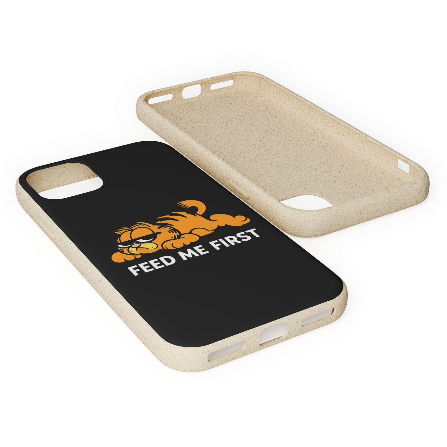 Biodegradable Phone Cases with 'Feed Me First' Design, Eco-Friendly Accessories, Cat Lovers Gift, Funny Phone Supply, Sustainable Case