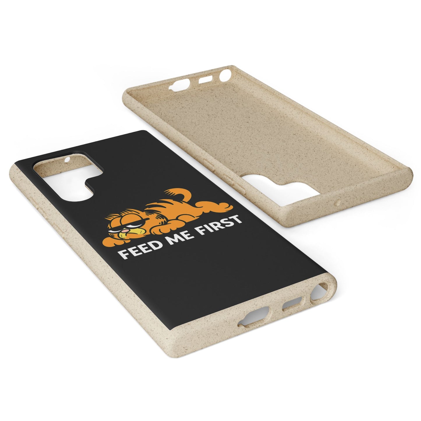 Biodegradable Phone Cases with 'Feed Me First' Design, Eco-Friendly Accessories, Cat Lovers Gift, Funny Phone Supply, Sustainable Case