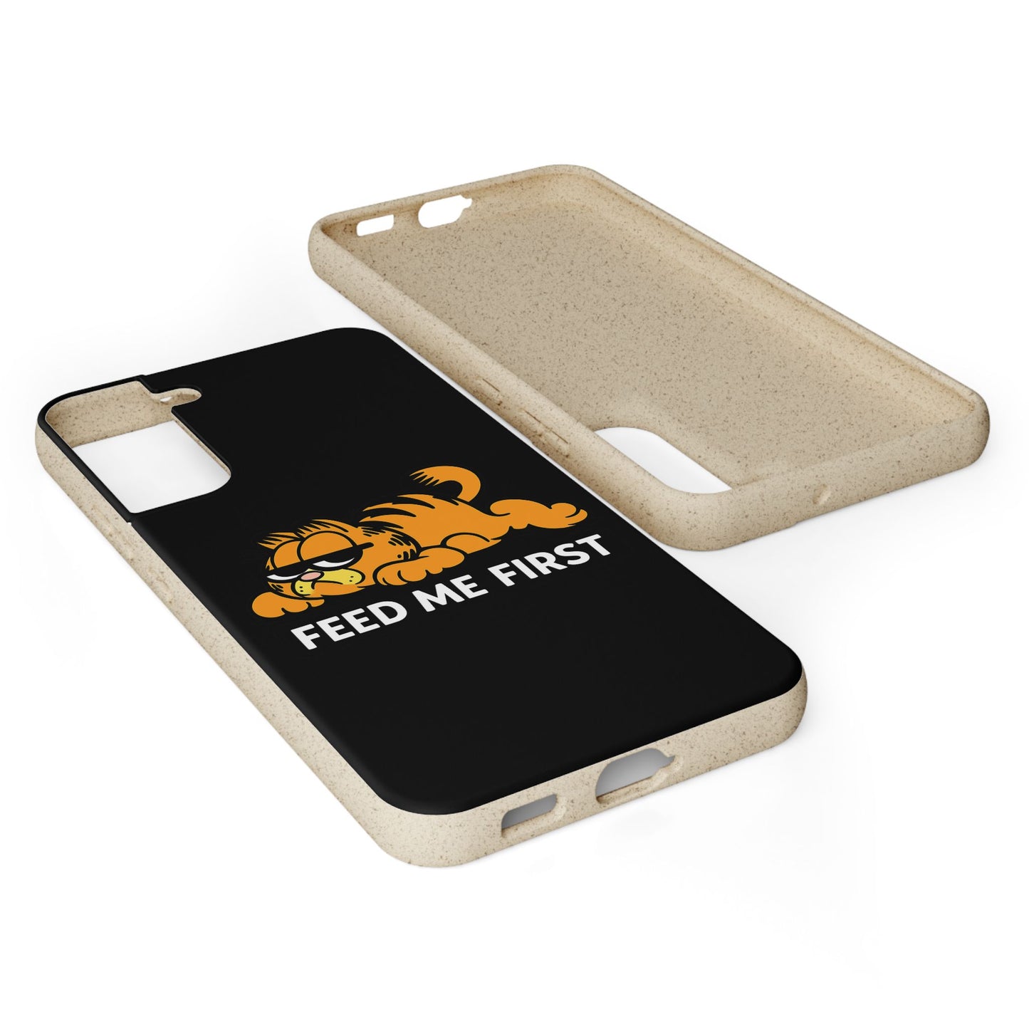 Biodegradable Phone Cases with 'Feed Me First' Design, Eco-Friendly Accessories, Cat Lovers Gift, Funny Phone Supply, Sustainable Case