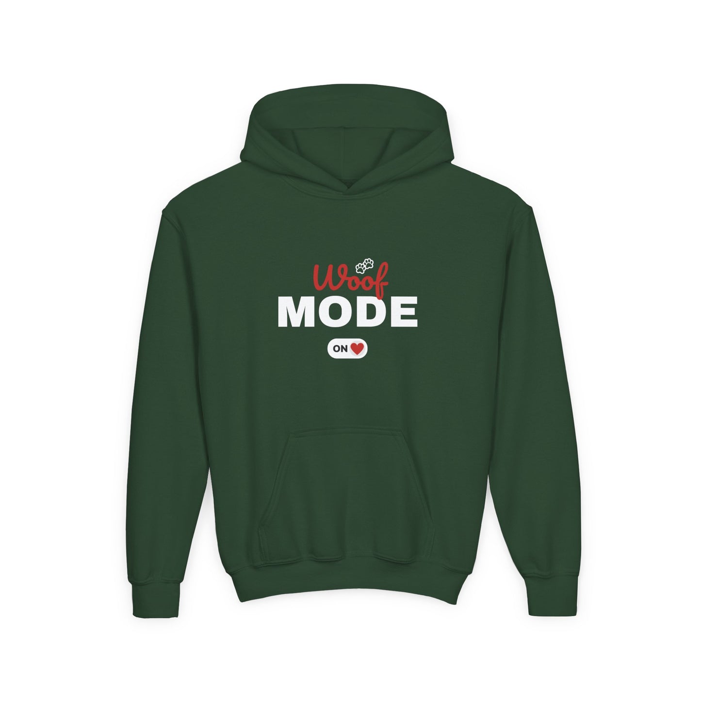 Kids Woof Mode Hoodie, Dog Lover Sweatshirt, Cute Pet Gift, Playful Pup Apparel, Comfy Kids Hoodie, Animal Lover Merch