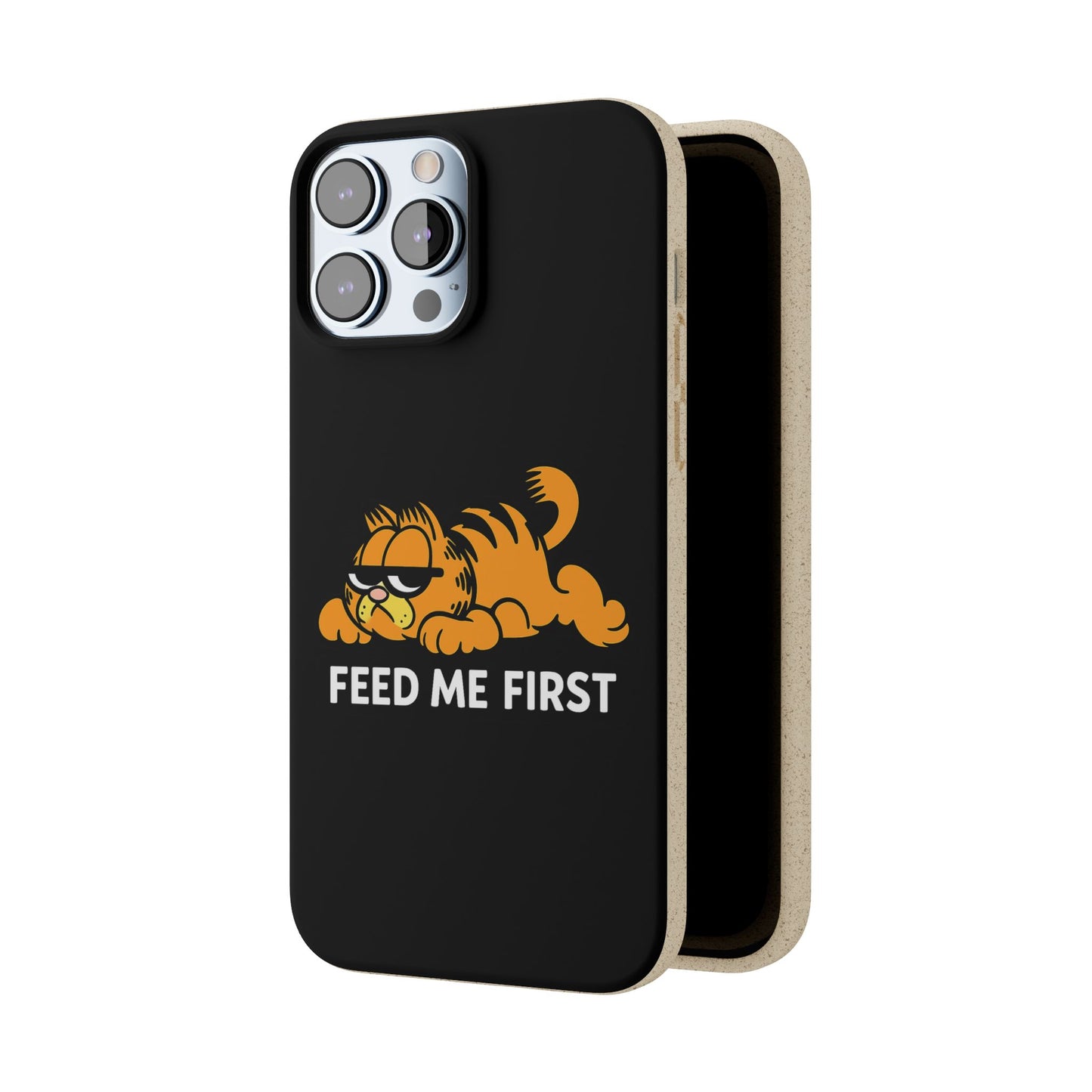 Biodegradable Phone Cases with 'Feed Me First' Design, Eco-Friendly Accessories, Cat Lovers Gift, Funny Phone Supply, Sustainable Case