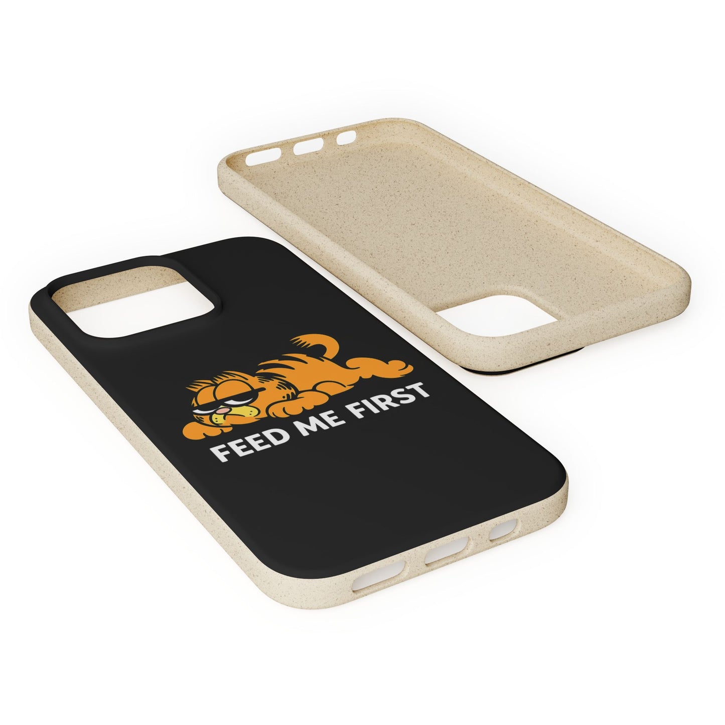 Biodegradable Phone Cases with 'Feed Me First' Design, Eco-Friendly Accessories, Cat Lovers Gift, Funny Phone Supply, Sustainable Case