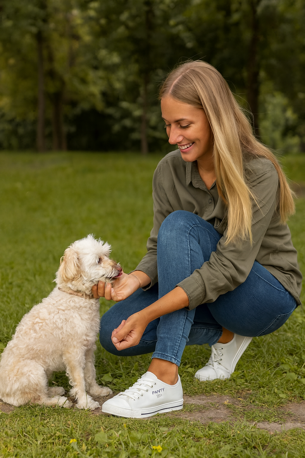 Low Top Sneakers - Cute Woman Pawty Time Shoes from PurePaws