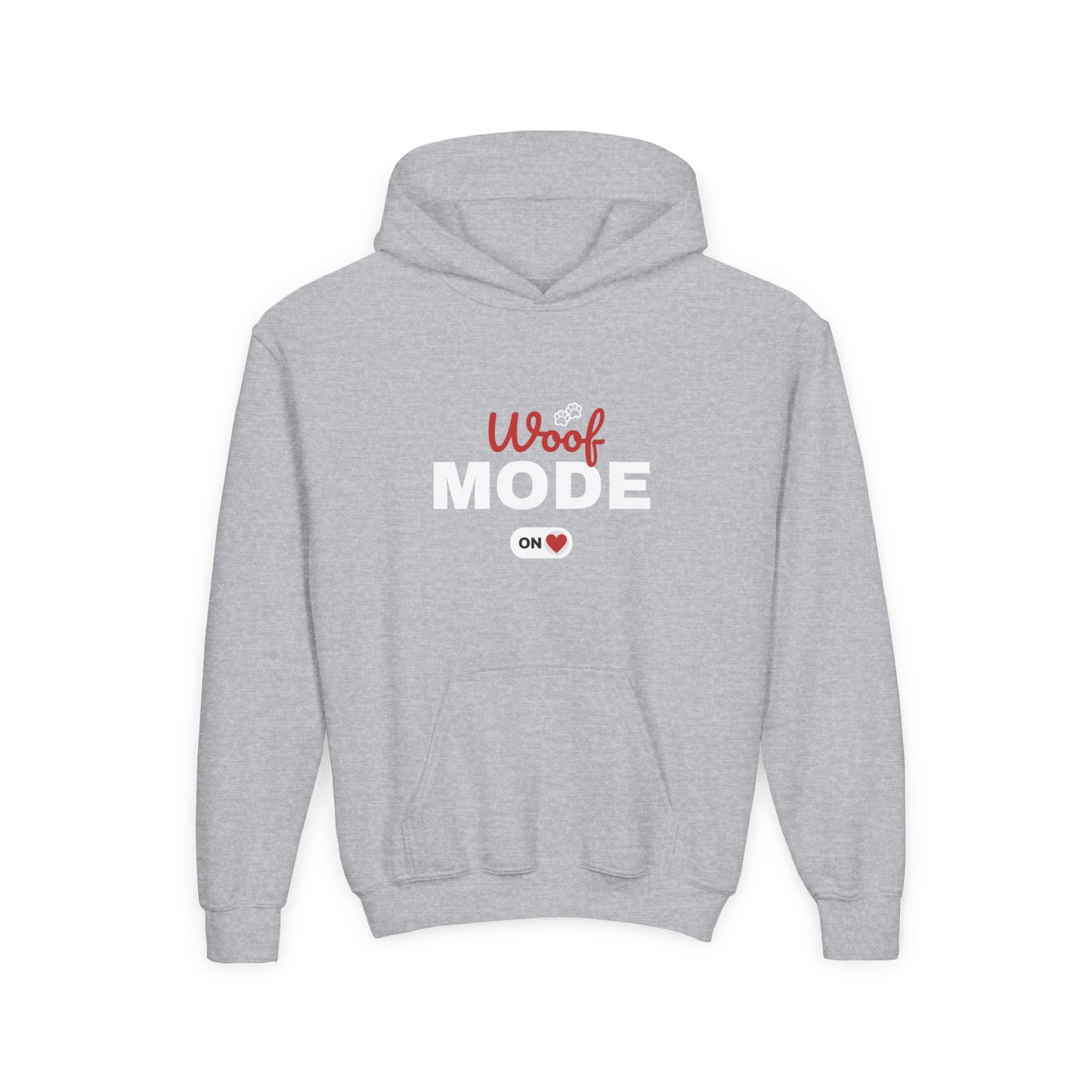Kids Woof Mode Hoodie, Dog Lover Sweatshirt, Cute Pet Gift, Playful Pup Apparel, Comfy Kids Hoodie, Animal Lover Merch