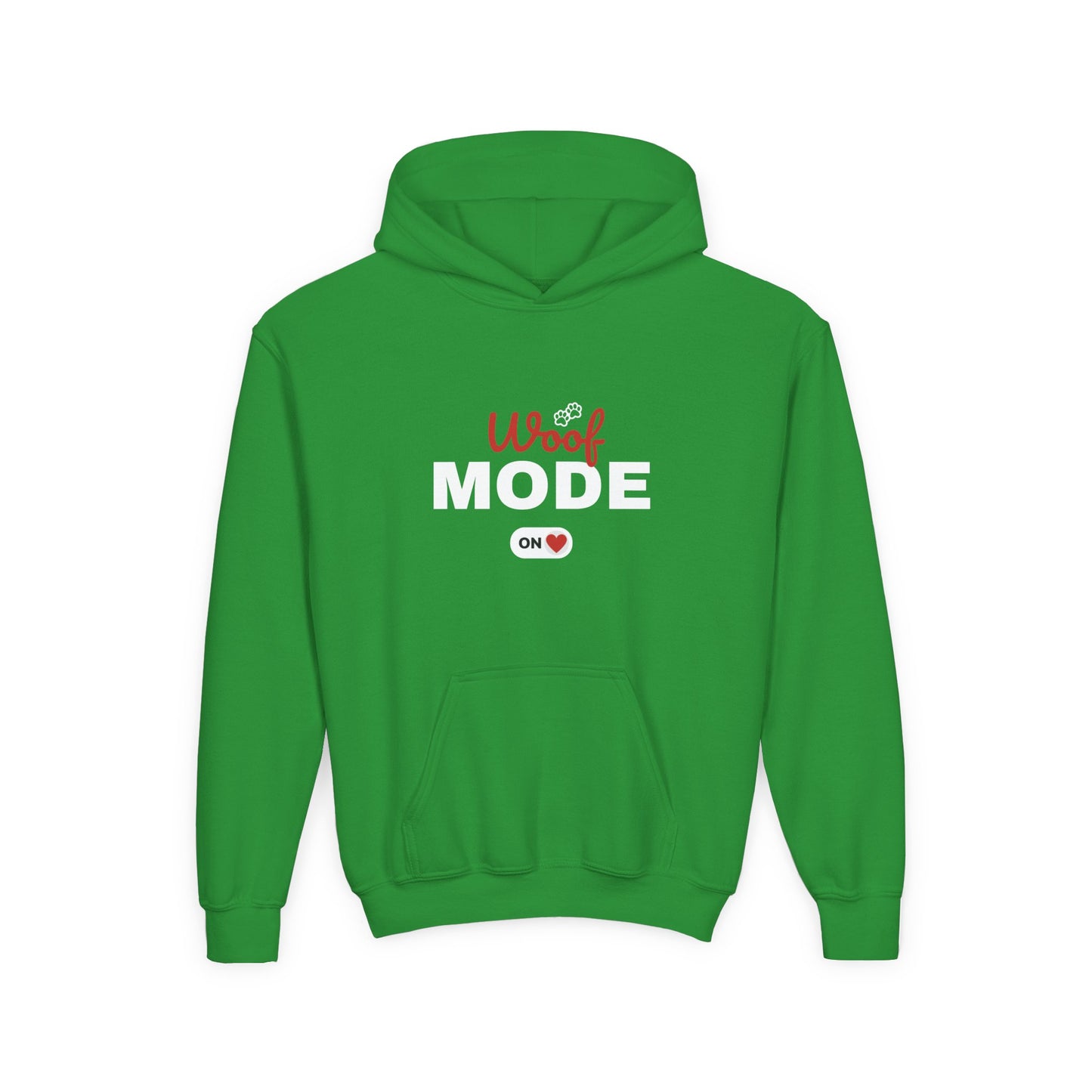 Kids Woof Mode Hoodie, Dog Lover Sweatshirt, Cute Pet Gift, Playful Pup Apparel, Comfy Kids Hoodie, Animal Lover Merch