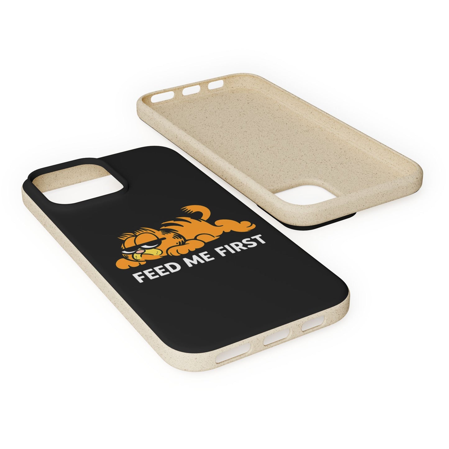 Biodegradable Phone Cases with 'Feed Me First' Design, Eco-Friendly Accessories, Cat Lovers Gift, Funny Phone Supply, Sustainable Case