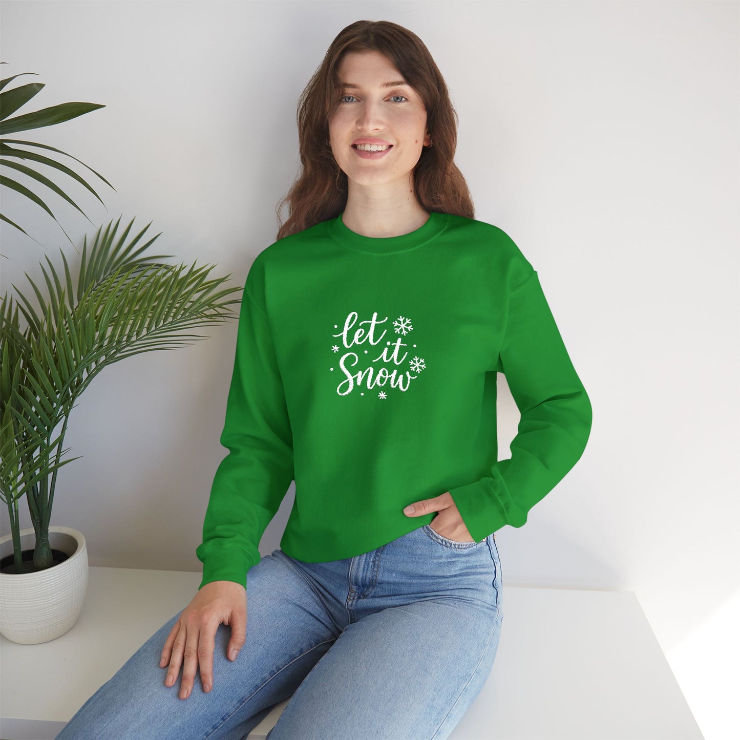Christmas Crewneck Sweatshirt - Cute 'Let it Snow' Design by PurePaws