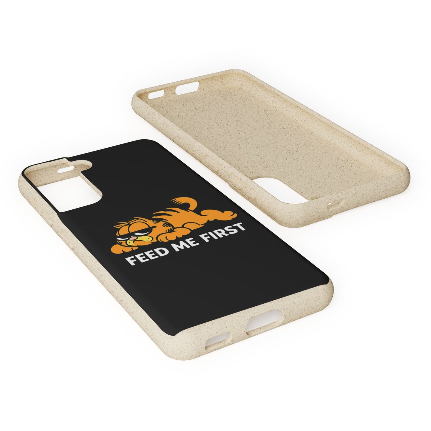 Biodegradable Phone Cases with 'Feed Me First' Design, Eco-Friendly Accessories, Cat Lovers Gift, Funny Phone Supply, Sustainable Case