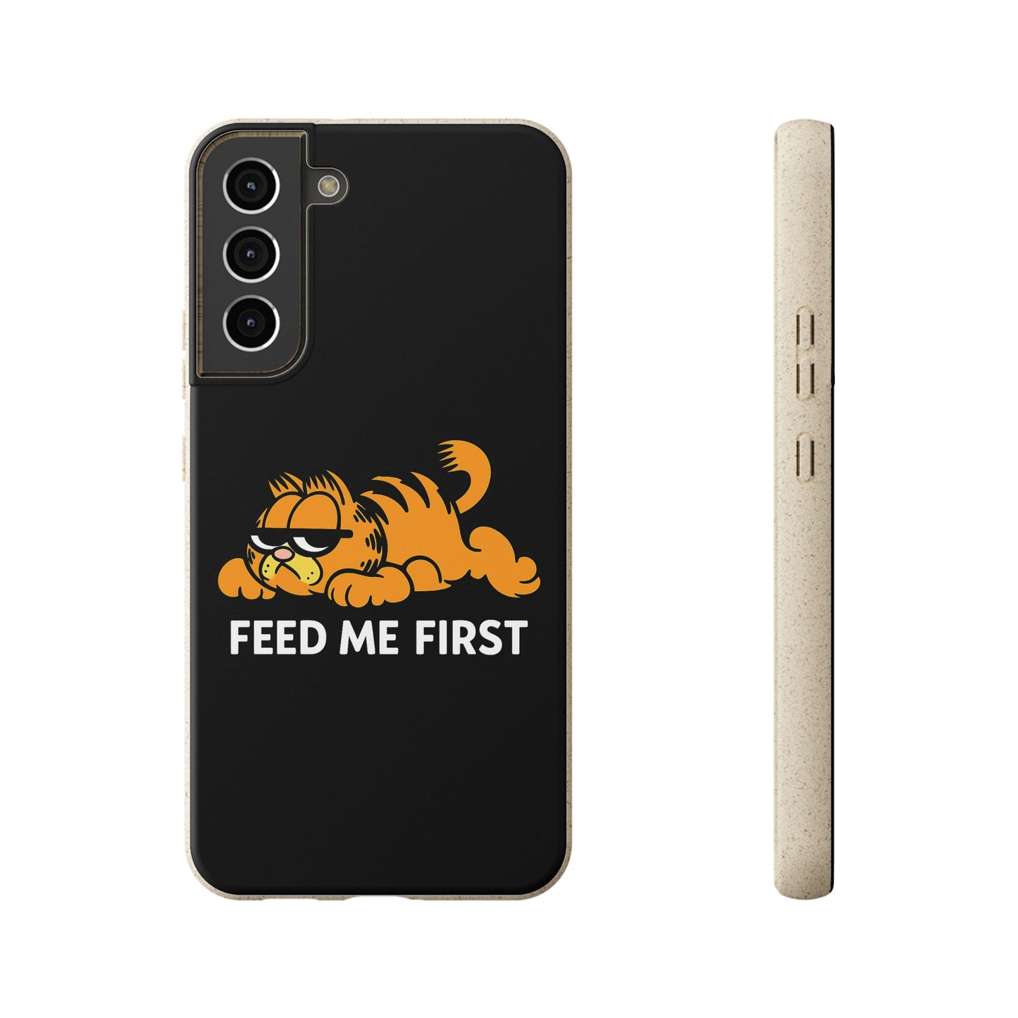 Biodegradable Phone Cases with 'Feed Me First' Design, Eco-Friendly Accessories, Cat Lovers Gift, Funny Phone Supply, Sustainable Case