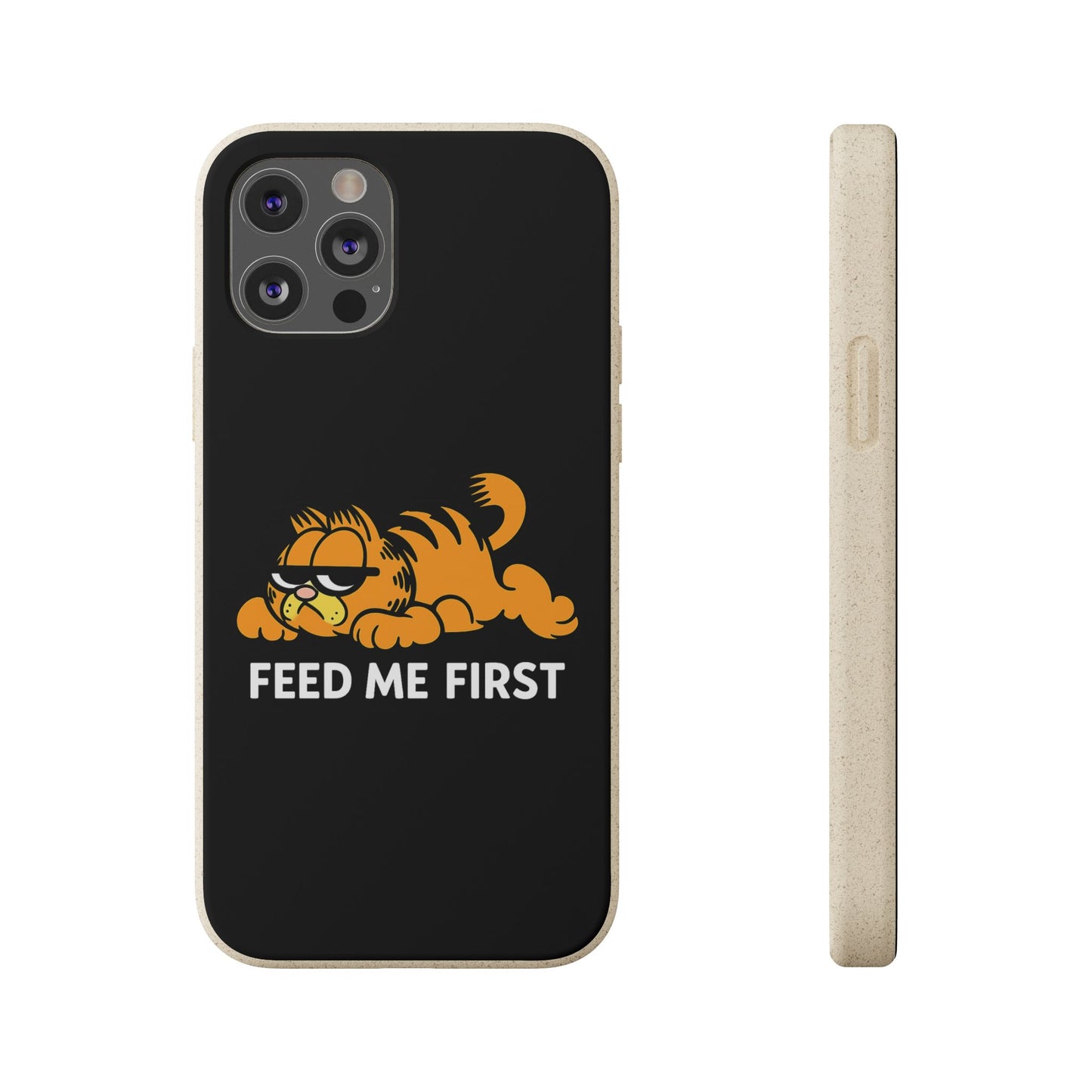 Biodegradable Phone Cases with 'Feed Me First' Design, Eco-Friendly Accessories, Cat Lovers Gift, Funny Phone Supply, Sustainable Case