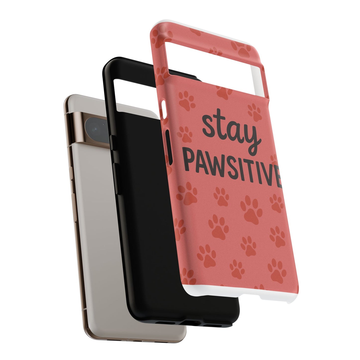 Paw Print Phone Case | Stay Pawsitive | Dog Lover Gift, Pet Owner Accessory, Cute Phone Cover for Dog Moms, Animal Lover Gift