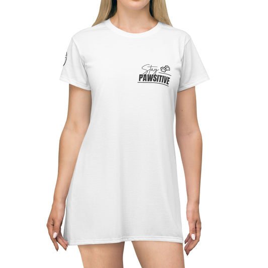 Pawsitive T-Shirt Dress - Stay Pawsitive From PurePaws