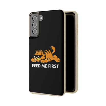 Biodegradable Phone Cases with 'Feed Me First' Design, Eco-Friendly Accessories, Cat Lovers Gift, Funny Phone Supply, Sustainable Case