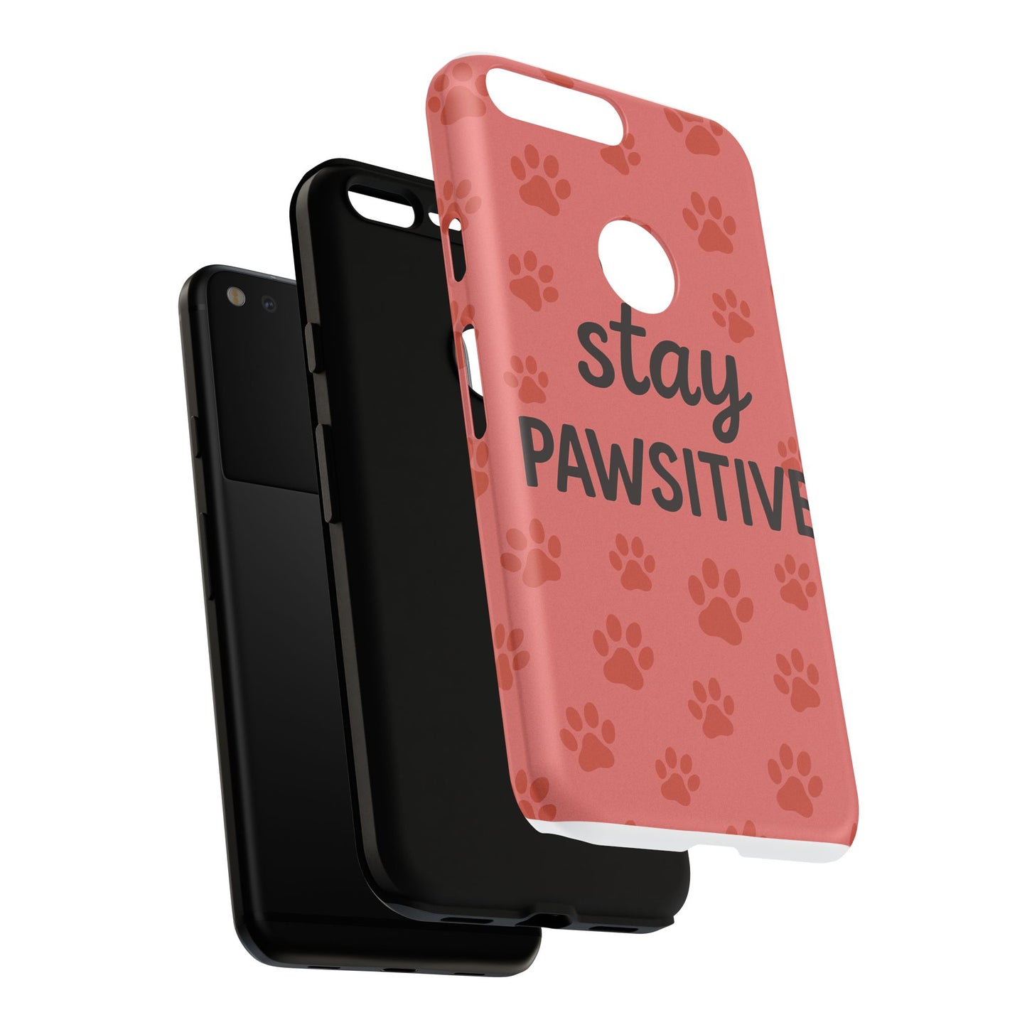 Paw Print Phone Case | Stay Pawsitive | Dog Lover Gift, Pet Owner Accessory, Cute Phone Cover for Dog Moms, Animal Lover Gift