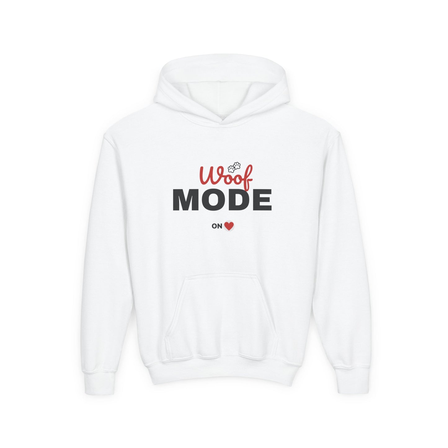 Kids Woof Mode Hoodie, Dog Lover Sweatshirt, Cute Pet Gift, Playful Pup Apparel, Comfy Kids Hoodie, Animal Lover Merch