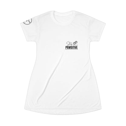Pawsitive T-Shirt Dress - Stay Pawsitive From PurePaws