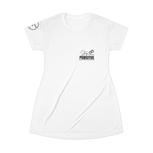 Pawsitive T-Shirt Dress - Stay Pawsitive From PurePaws