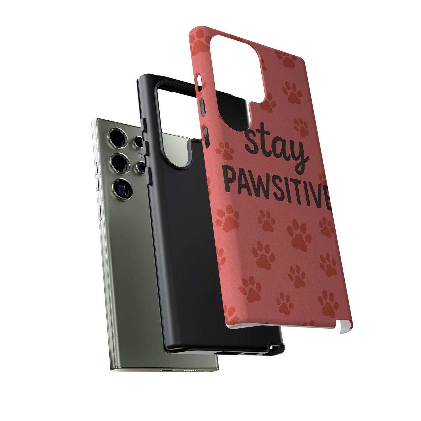 Paw Print Phone Case | Stay Pawsitive | Dog Lover Gift, Pet Owner Accessory, Cute Phone Cover for Dog Moms, Animal Lover Gift