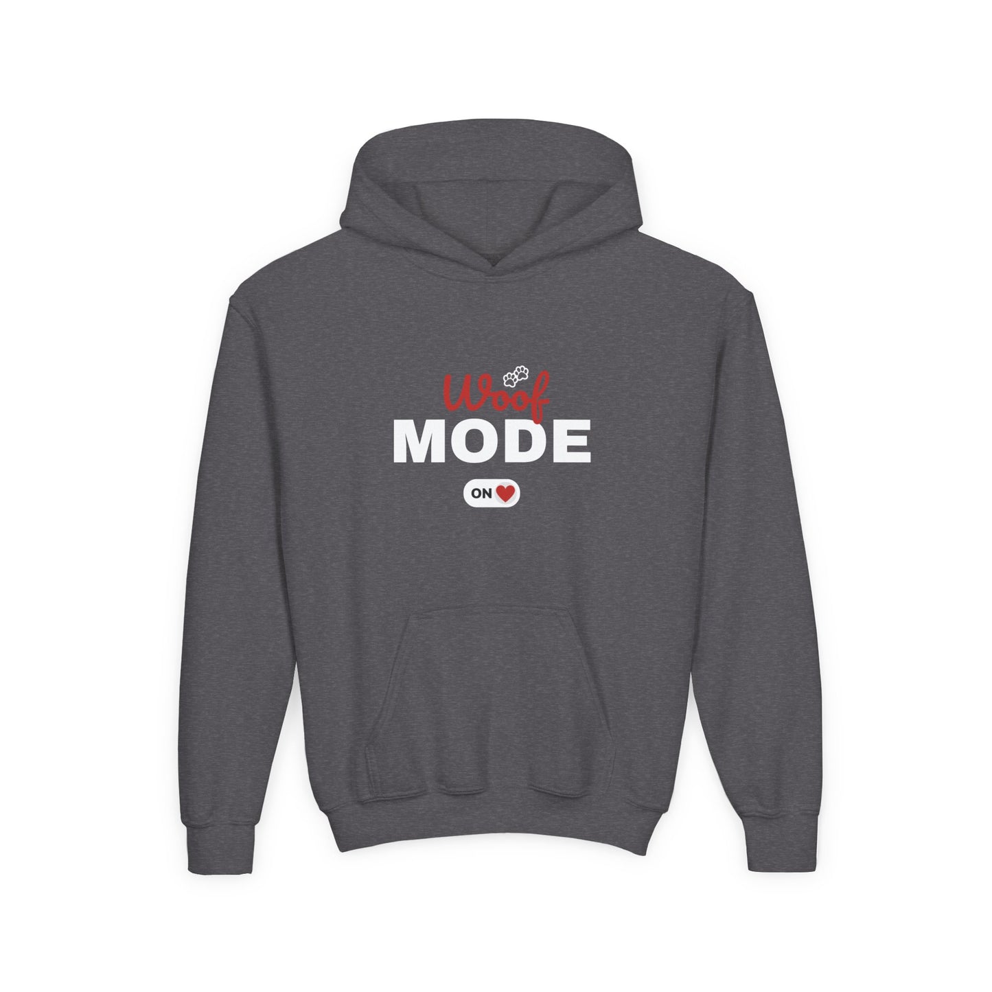 Kids Woof Mode Hoodie, Dog Lover Sweatshirt, Cute Pet Gift, Playful Pup Apparel, Comfy Kids Hoodie, Animal Lover Merch