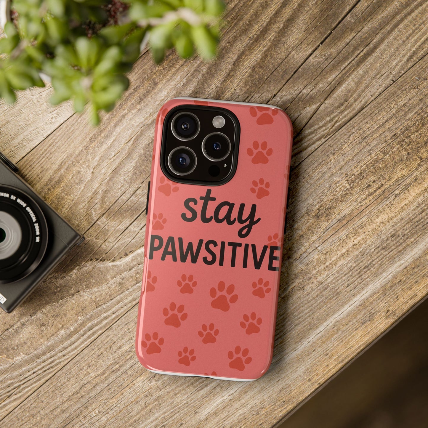 Paw Print Phone Case | Stay Pawsitive | Dog Lover Gift, Pet Owner Accessory, Cute Phone Cover for Dog Moms, Animal Lover Gift