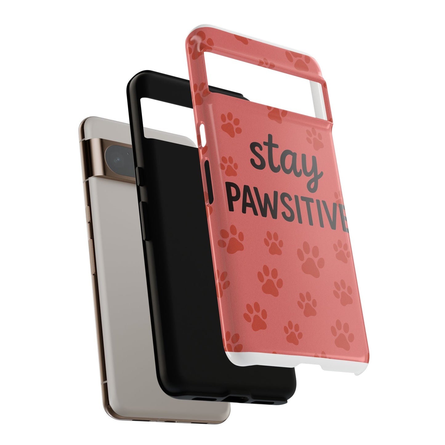Paw Print Phone Case | Stay Pawsitive | Dog Lover Gift, Pet Owner Accessory, Cute Phone Cover for Dog Moms, Animal Lover Gift