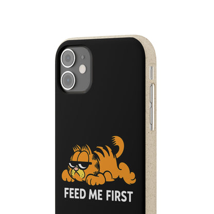 Biodegradable Phone Cases with 'Feed Me First' Design, Eco-Friendly Accessories, Cat Lovers Gift, Funny Phone Supply, Sustainable Case