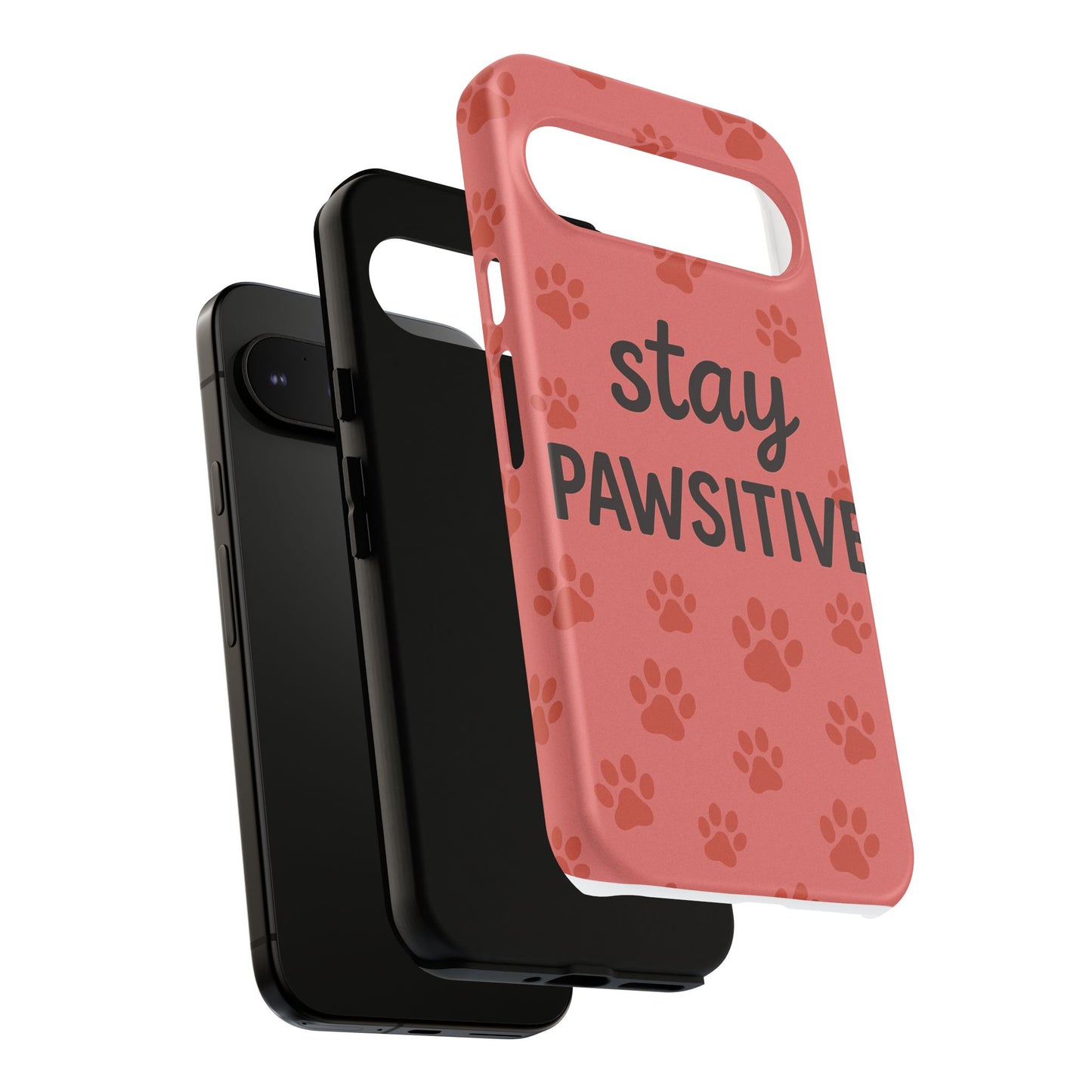 Paw Print Phone Case | Stay Pawsitive | Dog Lover Gift, Pet Owner Accessory, Cute Phone Cover for Dog Moms, Animal Lover Gift