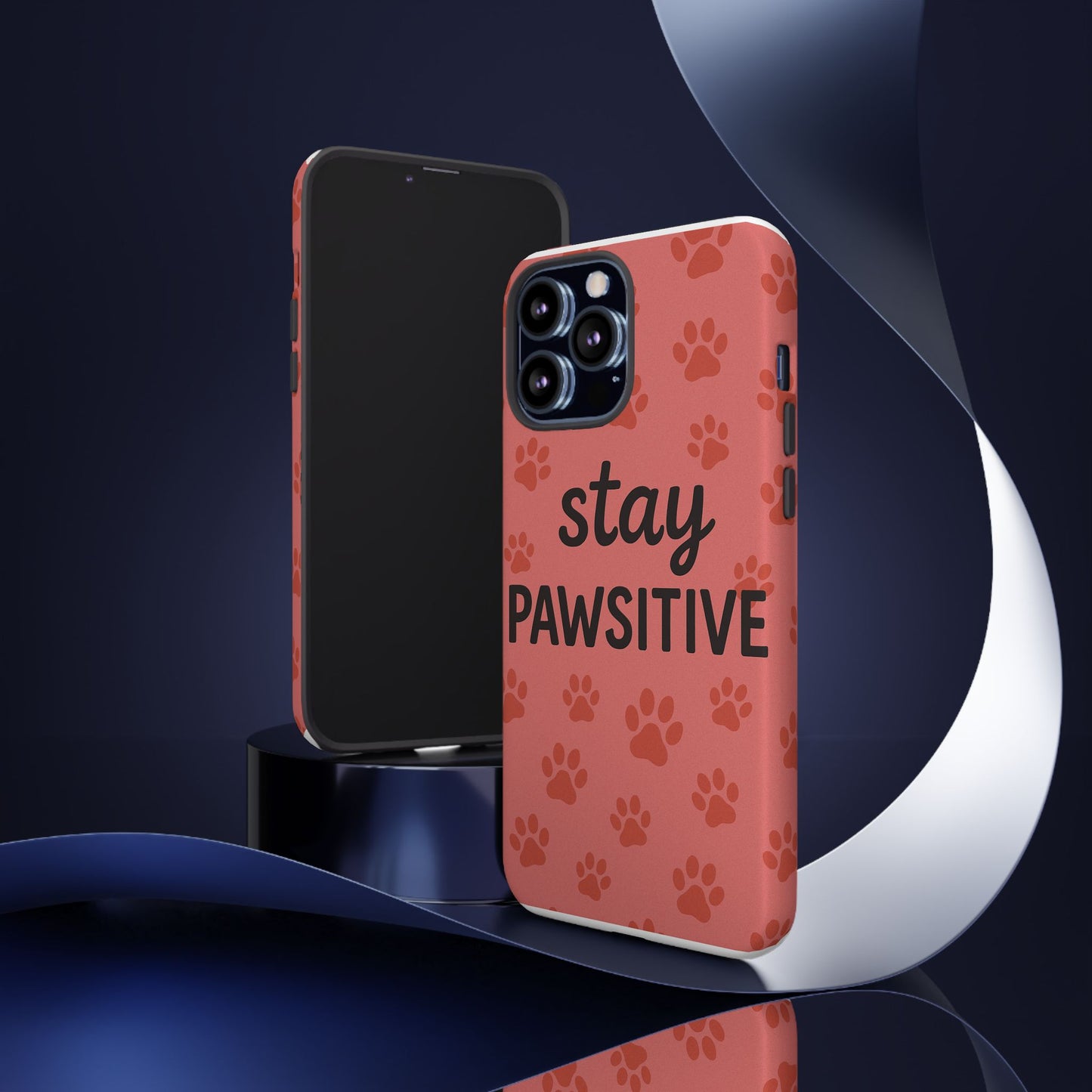 Paw Print Phone Case | Stay Pawsitive | Dog Lover Gift, Pet Owner Accessory, Cute Phone Cover for Dog Moms, Animal Lover Gift