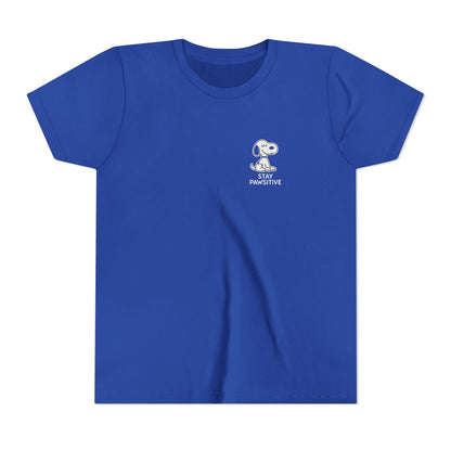 Youth Short Sleeve Tee with Stay Positive Design, Cool Kids Shirt, Motivational Gift, Back to School Outfit, Trendy Graphic Tee