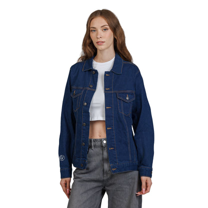 Embroidered Denim Jacket - Neutral Unisex Pawefct Day Design / Jeansjacke
