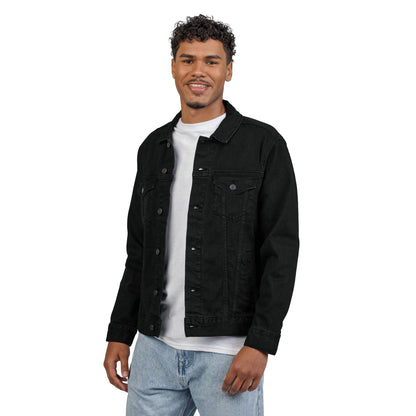 Embroidered Denim Jacket - Neutral Unisex Pawefct Day Design / Jeansjacke