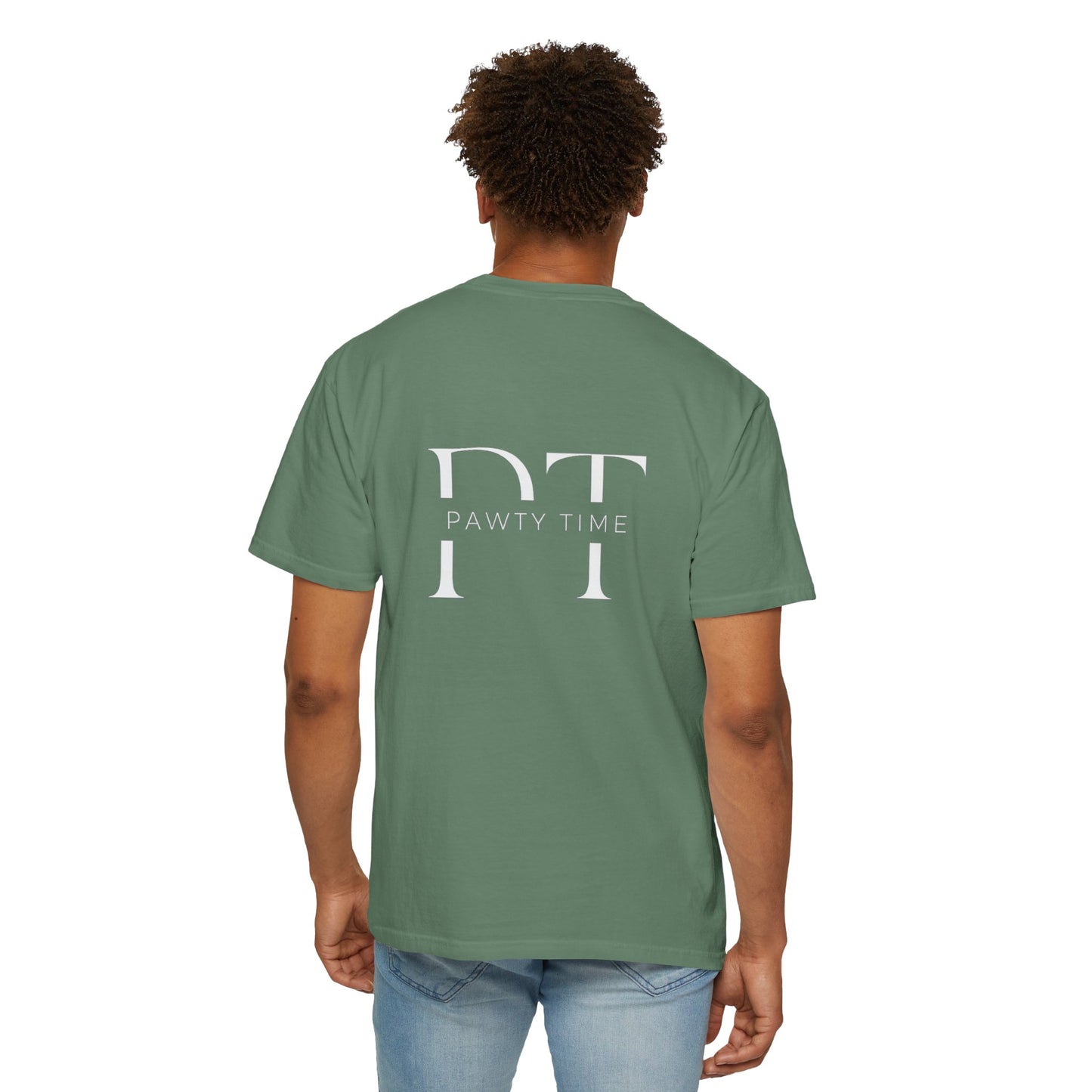 Pawty Time T-shirt for Men - Unisex Garment-Dyed Shirt from PurePaws