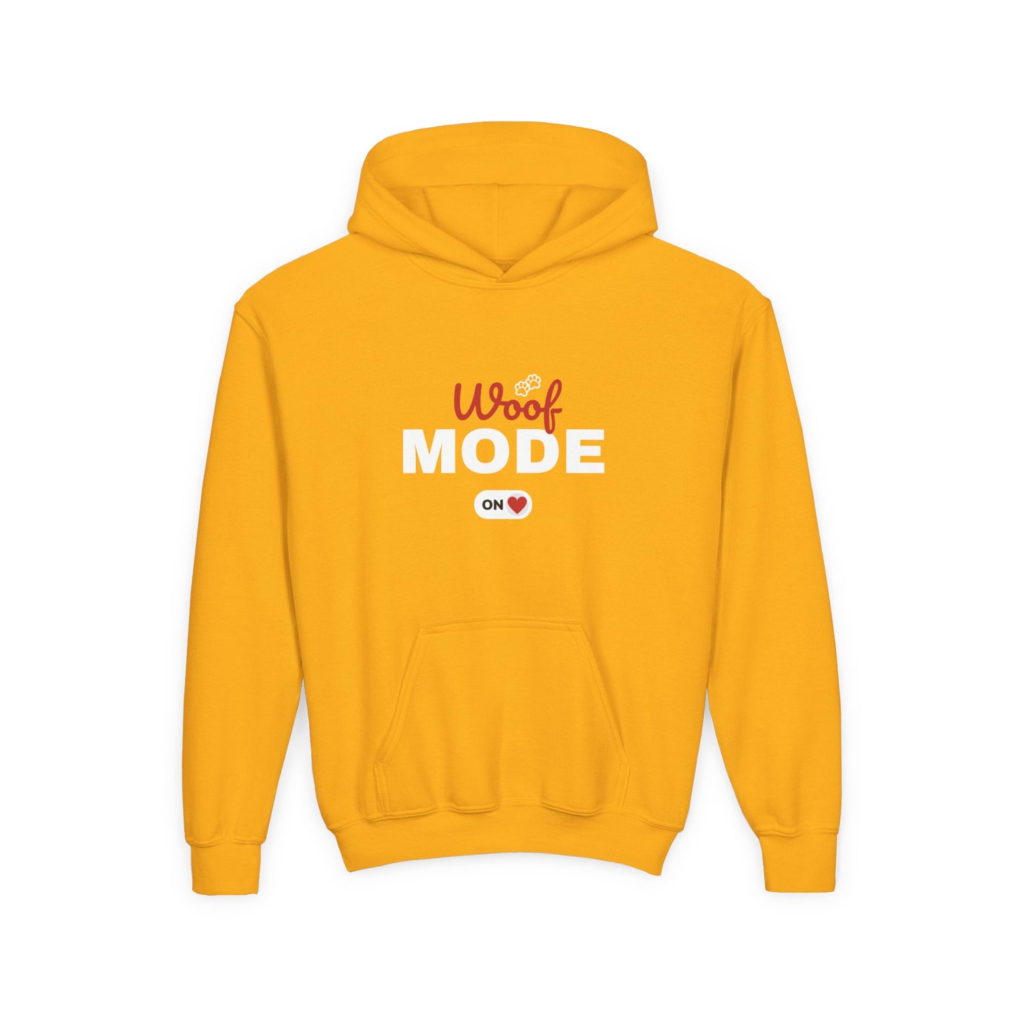 Kids Woof Mode Hoodie, Dog Lover Sweatshirt, Cute Pet Gift, Playful Pup Apparel, Comfy Kids Hoodie, Animal Lover Merch