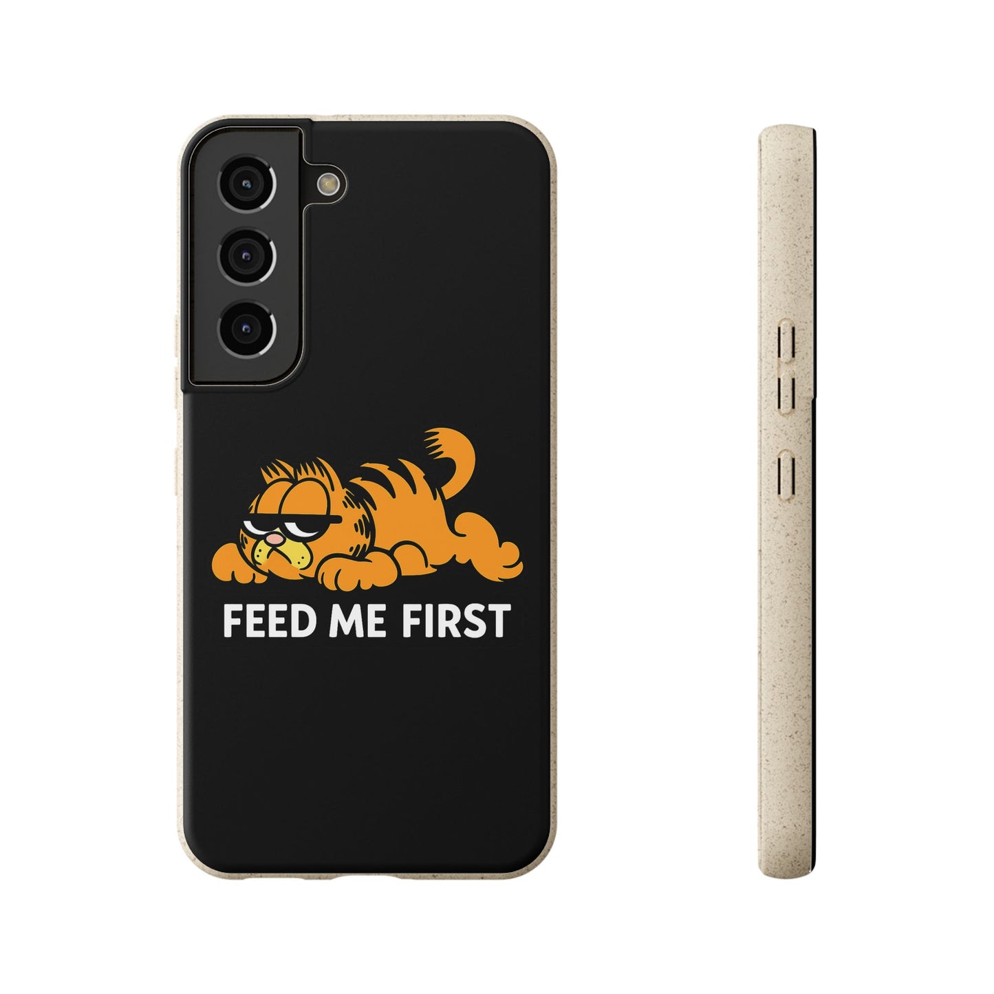 Biodegradable Phone Cases with 'Feed Me First' Design, Eco-Friendly Accessories, Cat Lovers Gift, Funny Phone Supply, Sustainable Case
