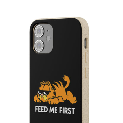 Biodegradable Phone Cases with 'Feed Me First' Design, Eco-Friendly Accessories, Cat Lovers Gift, Funny Phone Supply, Sustainable Case