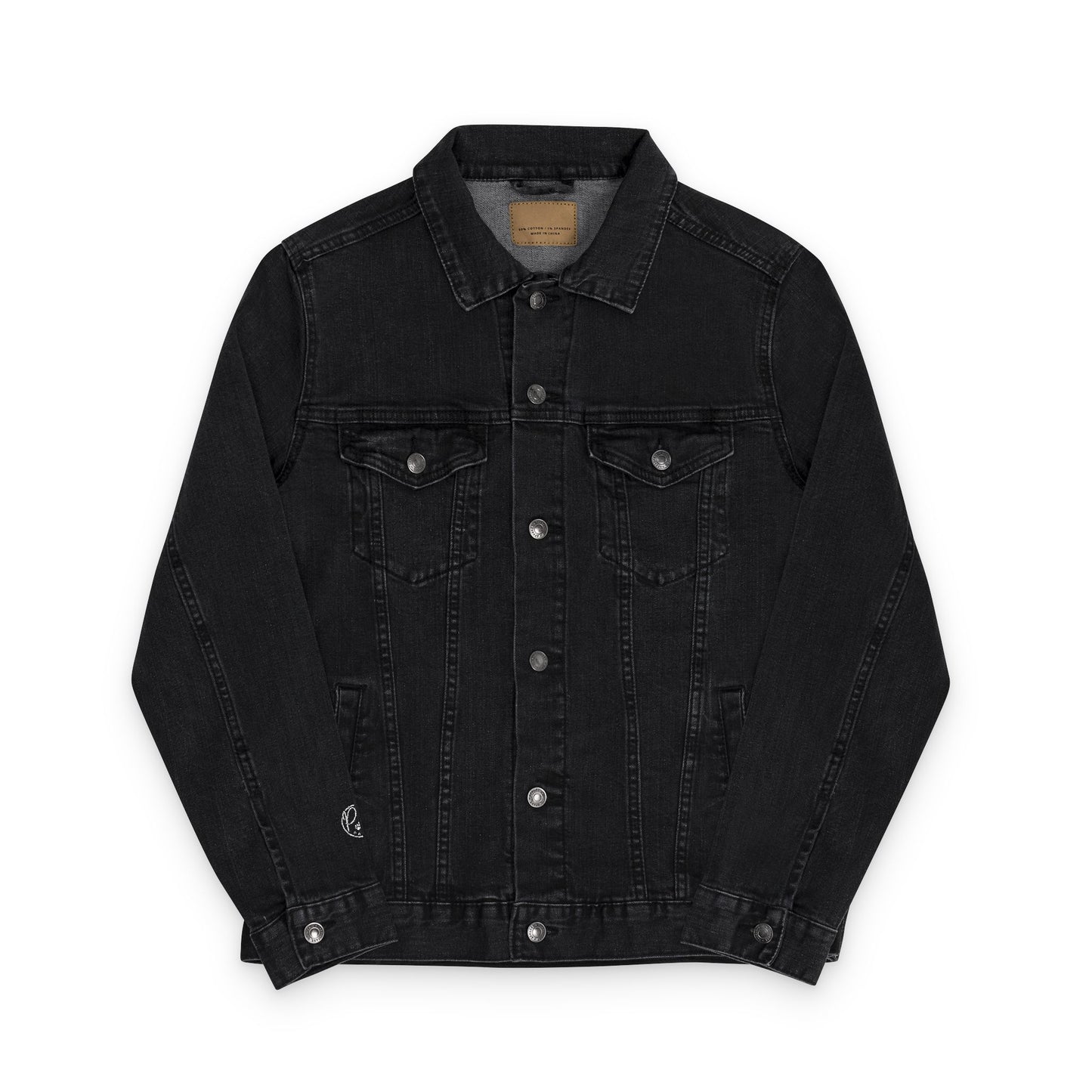 Embroidered Denim Jacket - Neutral Unisex Pawefct Day Design / Jeansjacke
