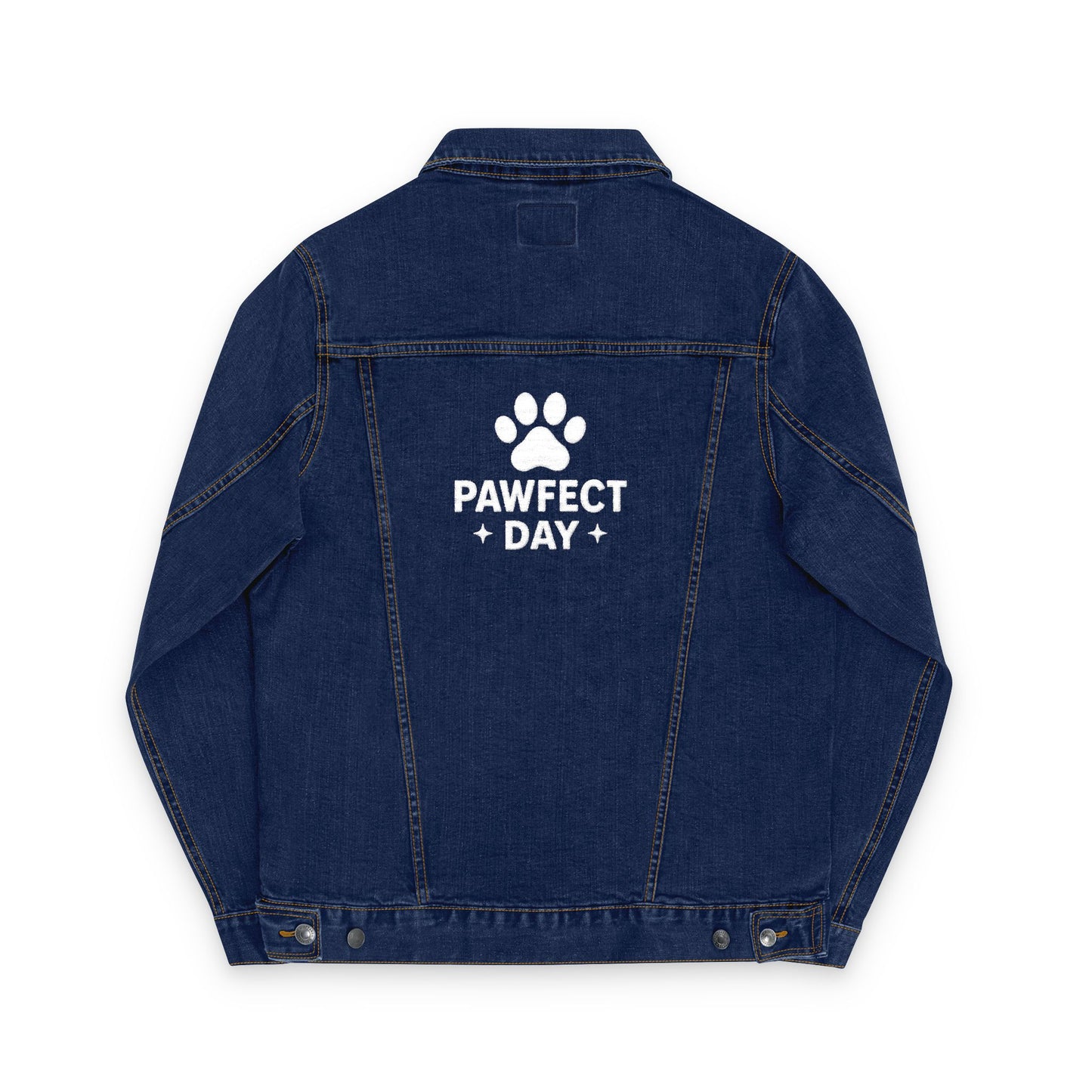 Embroidered Denim Jacket - Neutral Unisex Pawefct Day Design / Jeansjacke