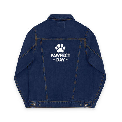 Embroidered Denim Jacket - Neutral Unisex Pawefct Day Design / Jeansjacke