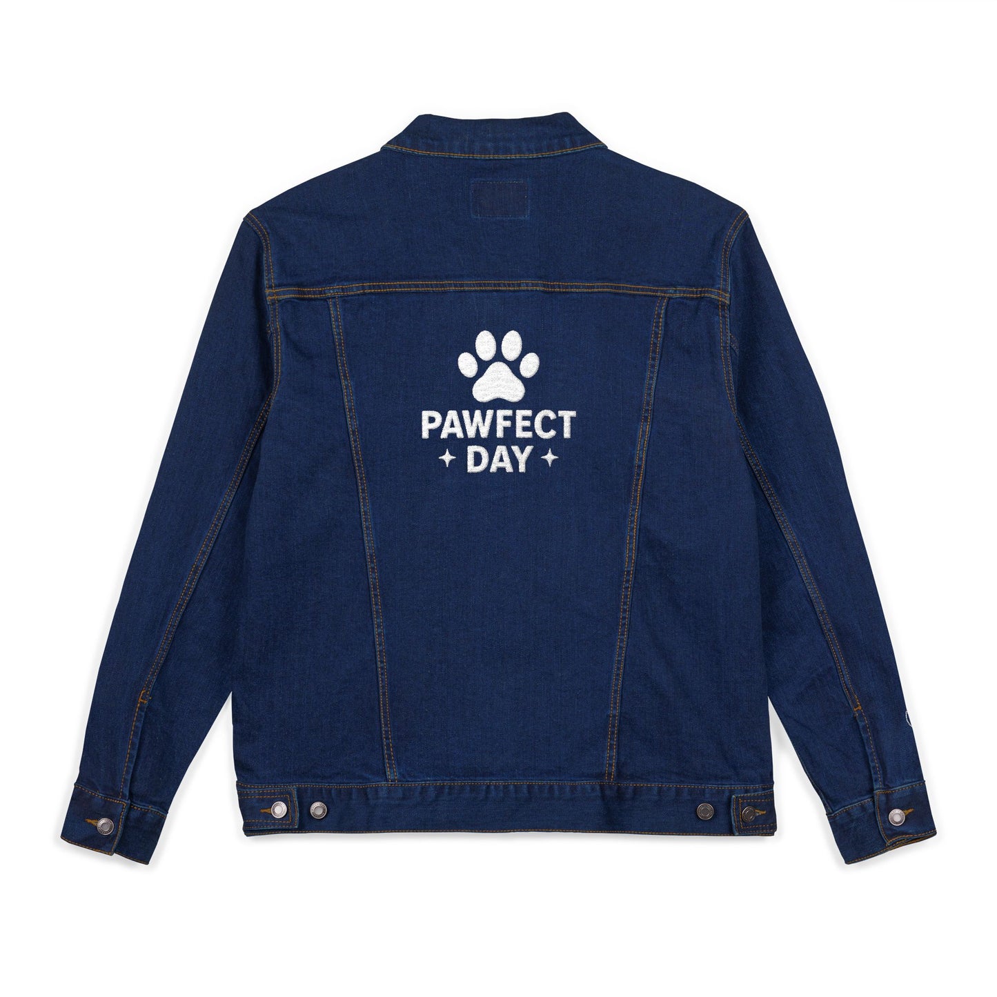 Embroidered Denim Jacket - Neutral Unisex Pawefct Day Design / Jeansjacke