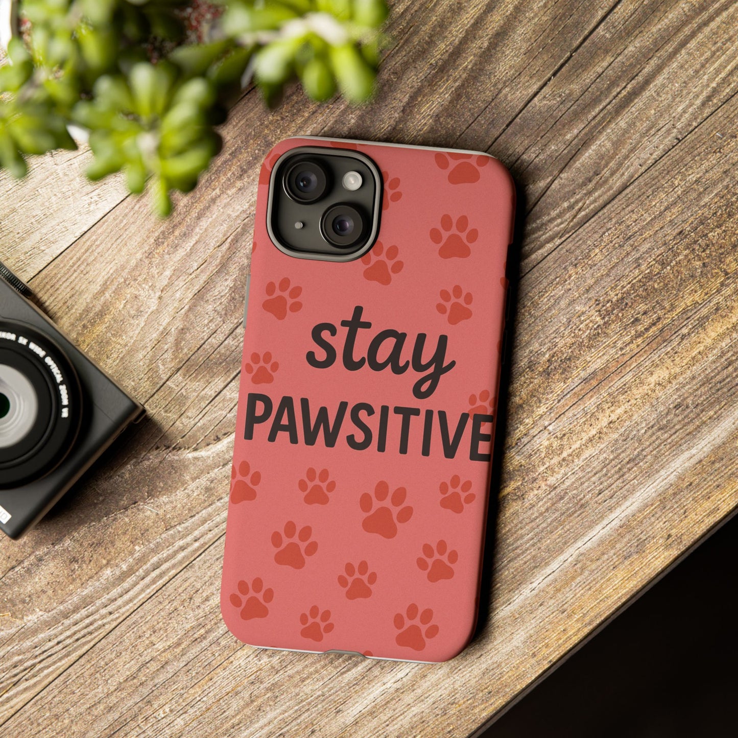 Paw Print Phone Case | Stay Pawsitive | Dog Lover Gift, Pet Owner Accessory, Cute Phone Cover for Dog Moms, Animal Lover Gift