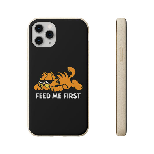 Biodegradable Phone Cases with 'Feed Me First' Design, Eco-Friendly Accessories, Cat Lovers Gift, Funny Phone Supply, Sustainable Case