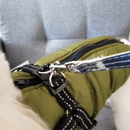 Waterproof Pet Clothes Winter Dog Coat With Harness Warm Pet Clothing Big Dog Jacket Chihuahua Labrador Coat Costume
